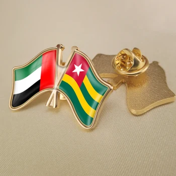 Emirados Árabes unidos e Togo Cruzado Duplo Amizade Bandeiras Alfinetes de Lapela Broche de Crachás