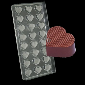 Especial em forma de Coração 3 D Plástico Rígido Injetar Policarbonato PC Chocolate do Molde de Geléia Doce do Molde