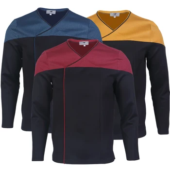 Estrela Picard 2 Trek Comando Vermelho Uniforme Cosplay da Frota estelar de Ouro Camisa Azul Traje de Festa de Halloween Prop ST Acessórios