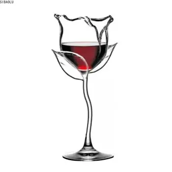 Fantasia de Vinho tinto Cálice de Vinho Óculos de Coquetel 100ml Rosa da Forma da Flor Copo de Vinho Festa de Barware Copos