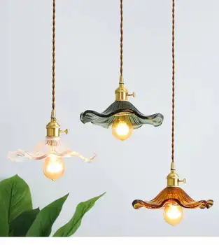 Folha de Lotus Estilo Nórdico LED Pingente Luminárias de Quarto, Sala de estar, Bar Hanging Lamp Decoração Home do dispositivo elétrico de Iluminação Interior