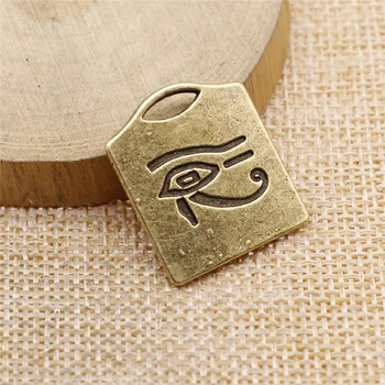 frete grátis 12pcs 25x21mm antique bronze Olho de Horus encantos diy retro jóias ajuste Brinco chaveiro cabelo cartão de pingente
