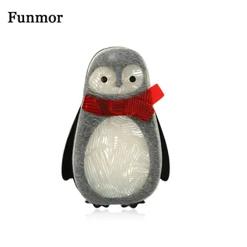 Funmor Pinguim Bonito Acrílico Broche De Couro Artificial Buquê Para As Mulheres, As Crianças Vão De Viagem, Decoração, Acessórios, Enfeites