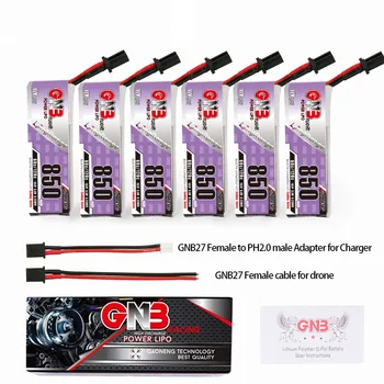 Gaoneng GNB 850mAh 1S 3.8 V 60C Bateria de Lipo GNB27 Plug Conector RC FPV Racing Drone Grito Quadro Kit Tinywhoop Peças de Reposição
