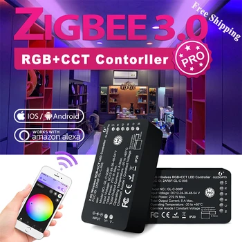 Gledopto Inteligente Zigbee3.0 PRO LED LED Faixa Controlador funciona com Smarthings zigbee hub App de voz controle remoto