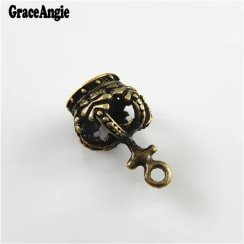 GraceAngie 10PCS Bronze Antigo Princesa das Fadas a Coroa Brinco Pingente de Artesanatos Encantos Acessório de Fazer a Jóia de Encontrar