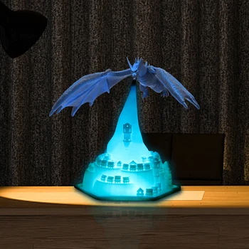 Impressão 3D Dragon Mesa-de-Cabeceira de Luz Eco-Amigável do DIODO emissor de Criativo Luz da Noite Atóxico Livre de Poluição para Casa, Mobiliário Decoração