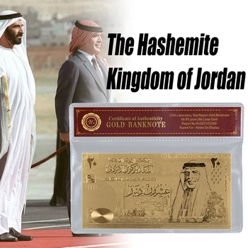 Jordan 20 Banhado a ouro de notas com COA Coleção de Papel de Dinheiro Para o Presente do Negócio de Ano Novo