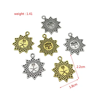 Ju Yuan 120pcs Charme Arábia Emblema Nacional Pingente de Sol para Fazer Jóias DIY Pulseira, Colar de Acessórios de Material de Liga de