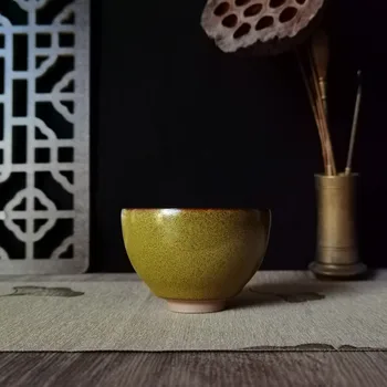 Kung Fu chinês Xícara (chá) 1PC Televisão Taça de Cerâmica, Copos de Chá de Pequena Capacidade Artesanal Celadons de Porcelana, Copos de Chá de Pó de Esmalte