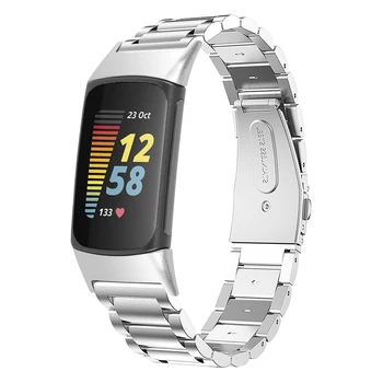 Link bracelet para fitbit carregar 5 alça de Substituição da correia de banda de aço Inoxidável Para o Fitbit Carregar 5 smartwatch, um relógio Acessórios