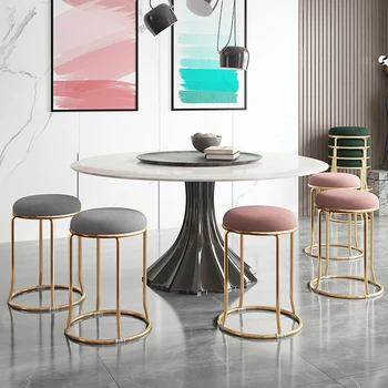 Luz de moda de luxo ouro família banquinho Nórdicos alta carga rodada vaidade cadeira moderna simples impermeável móveis para casa