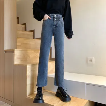 Mulher Jeans Skinny De Cintura Alta Roupas Jeans Azul Roupas De Streetwear Qualidade Vintage Primavera Verão 2021 Sretch Moda Harajuku