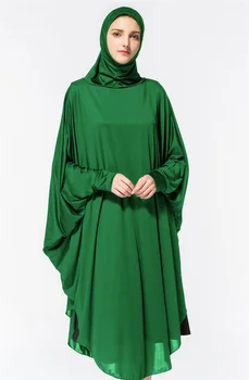 Muçulmanos Árabes Mulheres De Oração Vestuário Manga Morcego Com Capuz Adoração Thobe Vestido De Oração Oriente Médio Manto Islâmica Abaya Orar Hijab Vestido
