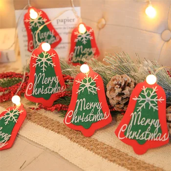 Natal Papai Noel Decorativo Seqüência de Luzes Alimentado por Bateria Boneco de neve Bell Luzes de Fadas Para a Criança o Quarto da Cozinha Festa de Natal