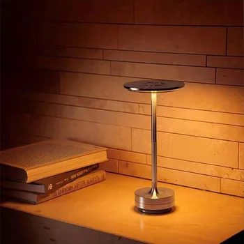 Nordic de Luxo Recarregável LED Touch Cabeceira da Lâmpada da Luz da Noite e Café de Decoração de Mesa de Bar Lâmpada Para o Estudo de Quarto de Cabeceira, Mesa de Luz