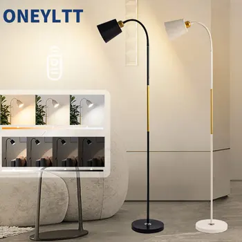 Nordic Lâmpadas de Assoalho Criativo Sala de estar, Quarto de Estudo LED Moderna e Simples de Escurecimento Leitura de Madeira e Ferro Ajustável da Lâmpada de Assoalho