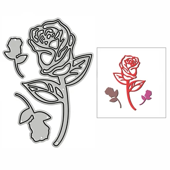 Novo Amoroso Rose Flores de Artesanato em Relevo Molde 2021 de Corte de Metal Morre para DIY Álbum de cartões e álbuns de recortes, Decoração Nenhum Selos