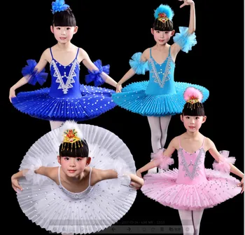 Novo Ballet Tutu de Dança Vestido de Bailarina de o Lago dos cisnes Traje de Roupa para Crianças Multicolor Ballet Roupas para Crianças