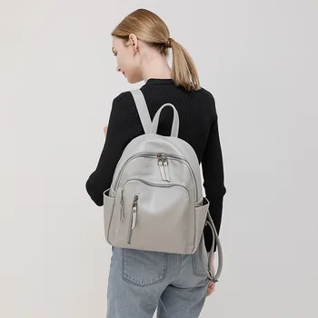 Novo de Alta Qualidade de Couro Macio Mulheres Mochila de Viagem mochila de Grande Capacidade Sacos de Escola para os Adolescentes Mochila