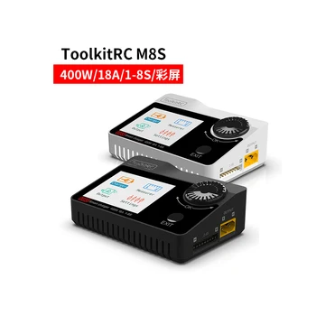 Novo ToolkitRC M8S 400W 18A 2.4 polegadas TFT LCD a Cores de Tela de Equilíbrio Carregador e Descarregador por 2S - 8S Lipo Para Rc racing drone bateria