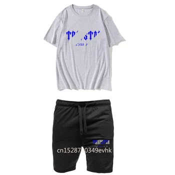 Novo TRAPSTAR T-Shirt e Shorts de 2 peças do Conjunto de Homens de Treino de Verão Sportswear Adequação de Algodão de Manga Curta Tops Jogging Terno