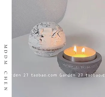 O Nordic light luxo criativo lua perfumado vela, romântico fragrância para casa, quarto de presente de aniversário, decoração, foto