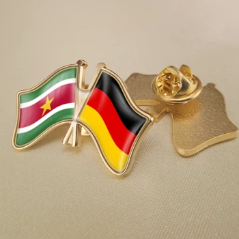 O Suriname e a Alemanha Atravessou Duplo Amizade Bandeiras Alfinetes de Lapela Broche de Crachás