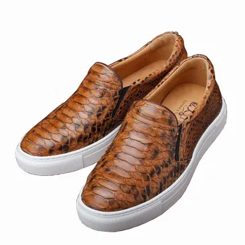 ourui novo estilo quente da venda de pele de Python homens sapatos masculinos de lazer Genuíno de couro de cobra Homens solteiros sapatos de homens cobra sapatos