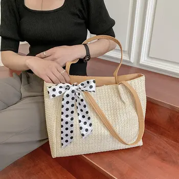 Palha bolsa grande capacidade de saco de ombro feminino simples saco de tote bag 2021 verão novo designer design shopping bag saco de praia