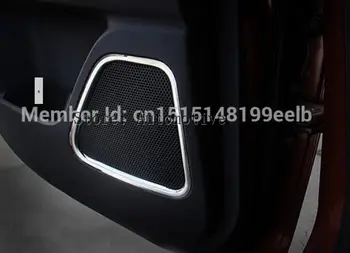Para Mitsubishi Outlander 2013 -2018 de aço inoxidável modificado decorativos círculo de áudio alto-falante tampa anel de guarnição de 4pcs por conjunto
