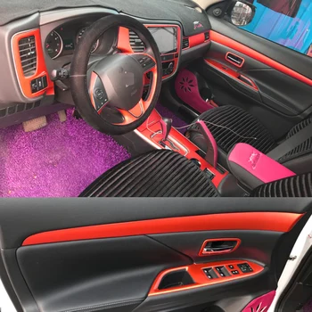 Para Mitsubishi Outlander 2017-19 Interior Central do Painel de Controle maçaneta da Porta de Fibra de Carbono Adesivos Adesivos de Carro estilo Accessorie