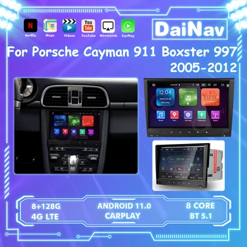 Para o Porsche Cayman para o 911, Boxster 997 2005 2006 2007 2008 2009-2012 Android Auto CarPlay Bluetooth Estéreo Multimídia, Leitor de DVD