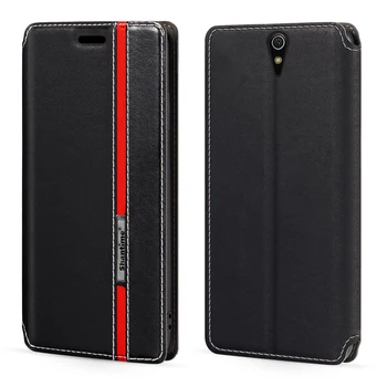 Para Sony Xperia C5 Caso da Moda Multicolor Fecho Magnético Couro Flip Case Capa com o Titular do Cartão Para Sony Xperia C5 Ultra