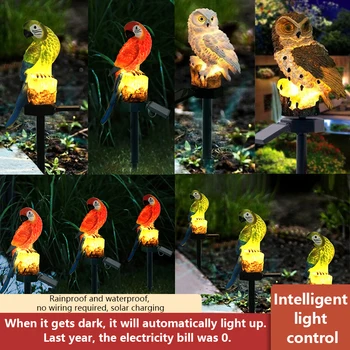Posta Solar do Jardim, Luzes de LED Coruja Animal Pixie Gramado Ornamento Waterproof a Lâmpada original do Natal Ilumina a Lâmpada Solar Exterior