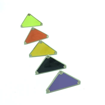 Prata placa de metal triângulo placa com diferentes Cola saco de decoração, acessórios, botões de hardware do sexo feminino saco de acessórios