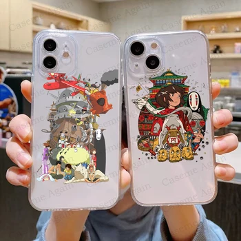 Quente Hayao Miyazaki a viagem de chihiro Totoro Transparente da caixa do Telefone para o IPhone da Apple 11 12 13 X XR XS Pro 6S 6 7 8 Plus Max TPU Casos