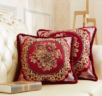 Retro Europeia StyleEmbroidery High-end de Almofadas 3D de Flores Almofada Travesseiro Sala de estar, Sofá estofado do Encosto Almofadas Decorativas