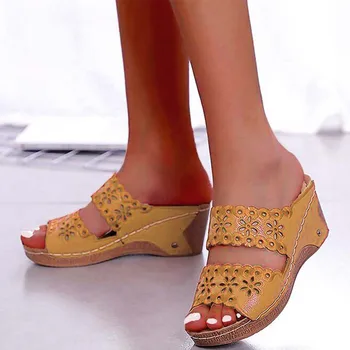 Sapatos De Mulher Sandálias De Praia, Tênis De Deslizar Sobre Moda Gladiator Sandals Mulheres De Espessura Inferior Do Calçado Sandálias Femininas Plus Size
