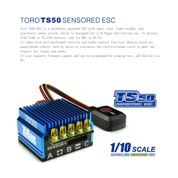 SKYRC TORO TS50 ESC Sensored Brushless ESC 1/10 50A Para 1/10 RC Modelo de Carro Para Peças de carros Buggy