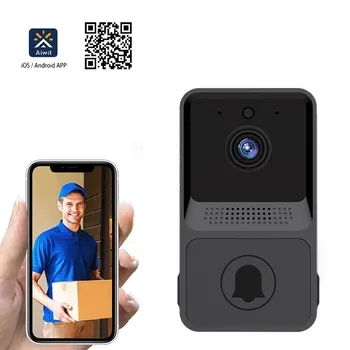 Smart wi-FI Z20 Vídeo Campainha de Visão Noturna APLICATIVO Remoto Intercomunicador de Voz do Telefone Móvel de Alarme Empurrar de Vigilância Cam com Chime Interior
