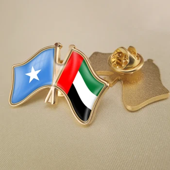 Somália e emirados Árabes Unidos Cruzado Duplo Amizade Bandeiras Alfinetes de Lapela Broche de Crachás