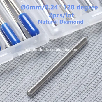 Talentool Frete Grátis 2pcs/set Diamante Natural Arraste Gravador Pouco com 120 graus de Diâmetro de 6mm para a máquina do cnc