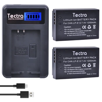 Tectra 2Pcs LP-E12 LPE12 Câmera Bateria + LCD USB Carregador Canon M 100D Beijo X7 Rebel SL1 EOS M10 DSLR