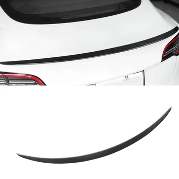Tesla Model 3/Y Real de Fibra de Carbono Carro Asa Cauda Tronco Asa Spoiler,Spoiler Traseiro de Asa Fixa Modificado Acessórios
