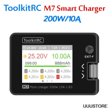 ToolkitRC M7 200W 10A DC Carregador do Equilíbrio da Descarregador para 1-6S Lipo Bateria Com Tensão de Servo Verificador de ESC Receptor de Sinal Testador