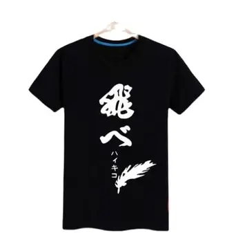 Unsiex Anime Cos haikyuu Algodão Casual Manga Curta T-Shirt Tee