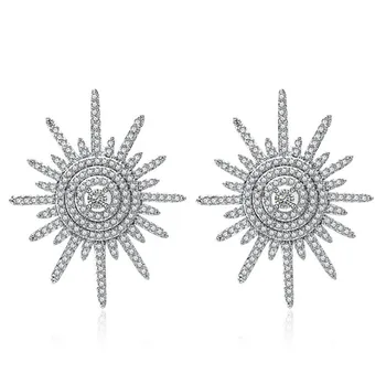 VENDA prata 925 Europa sol de flor de Cristal fromSwarovskis nova moda criativa Brincos high-end jóias de casamento brincos