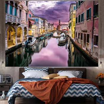 Veneza, cidade de Água tapeçaria psicodélico pendurado na parede quarto decoração tapete de parede de pano