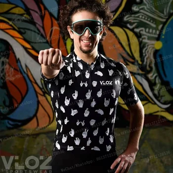VLOZ Homens de Ciclismo Jersey Camisas de Verão MTB Respirável Manga Curta Moto Tops Pro Equipa de Corridas de Estrada Desgaste Maillot Ciclismo Hombre